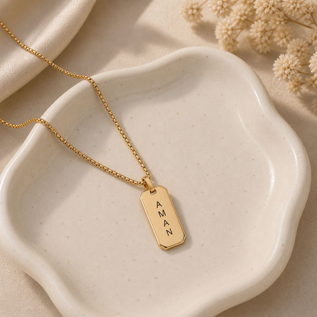 Men's Geometric Name Chain