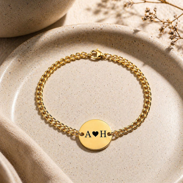 Men's Initials Bracelet (With Heart)
