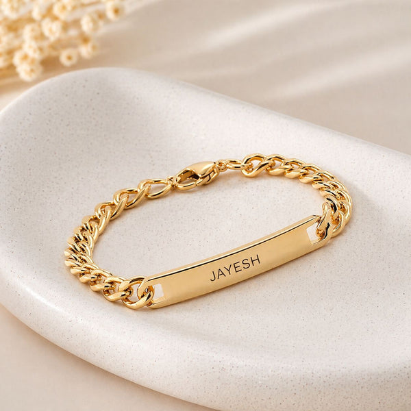 Mens's Name Bracelet (Broad Chain)