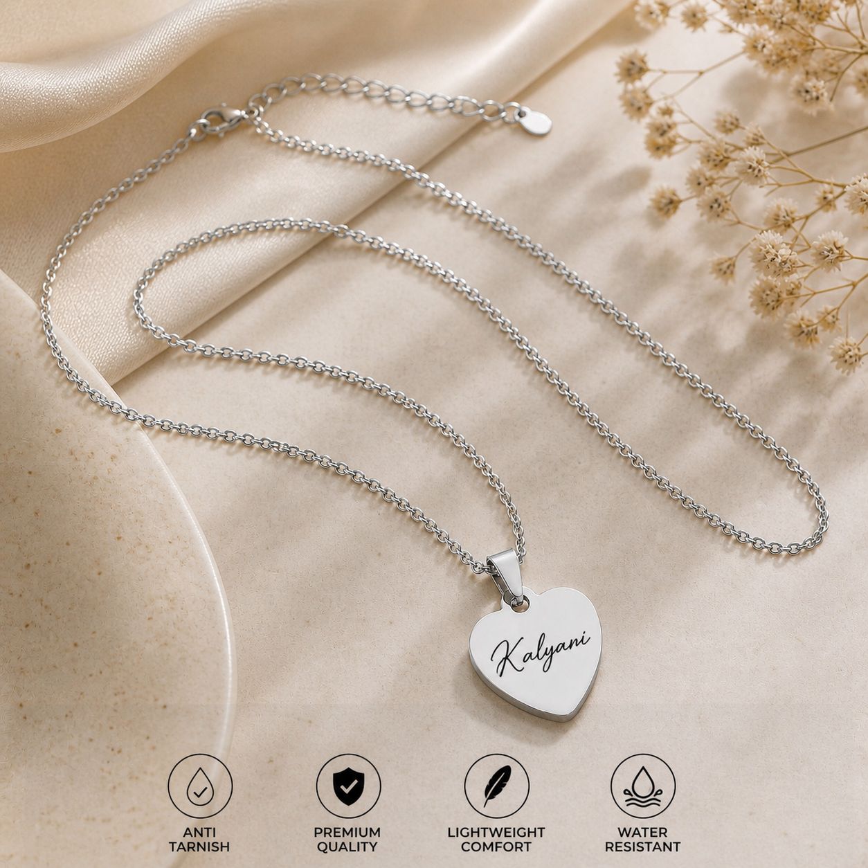 Women's Heart Name Chain