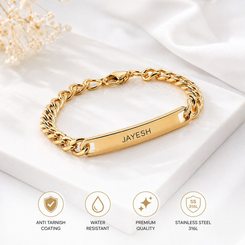 Mens's Name Bracelet (Broad Chain)