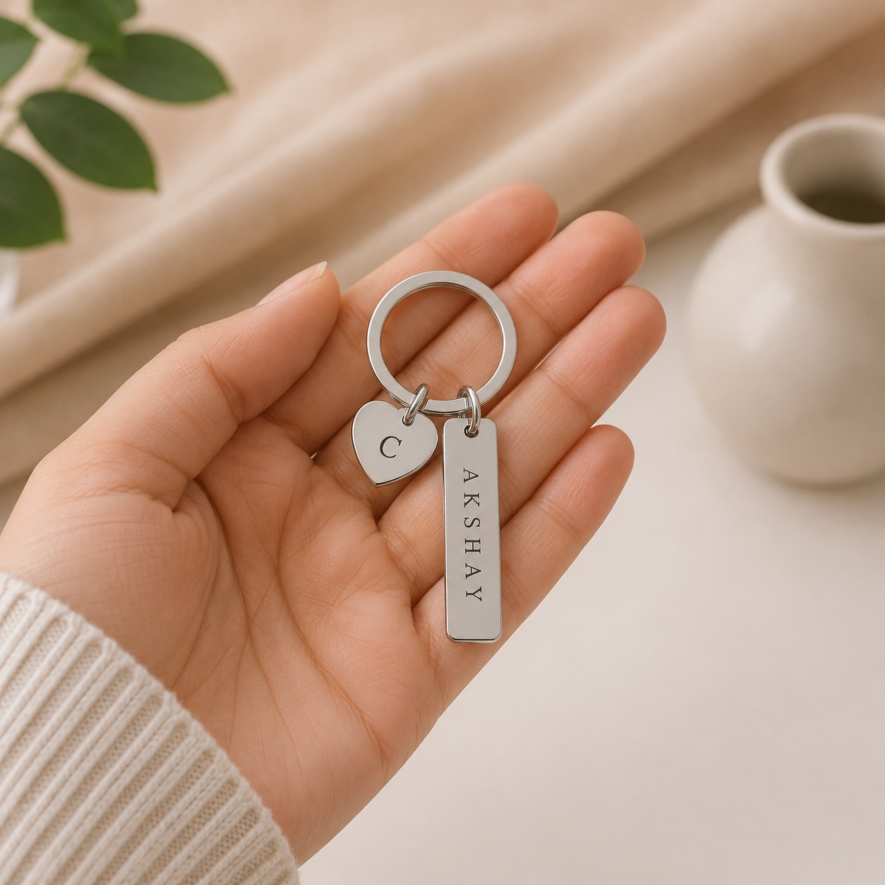 Name Keychain With Initial