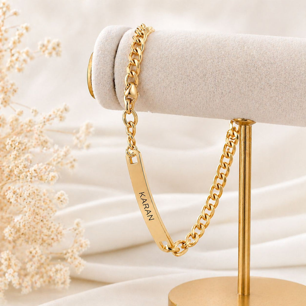 Mens's Name Bracelet (Broad Chain)