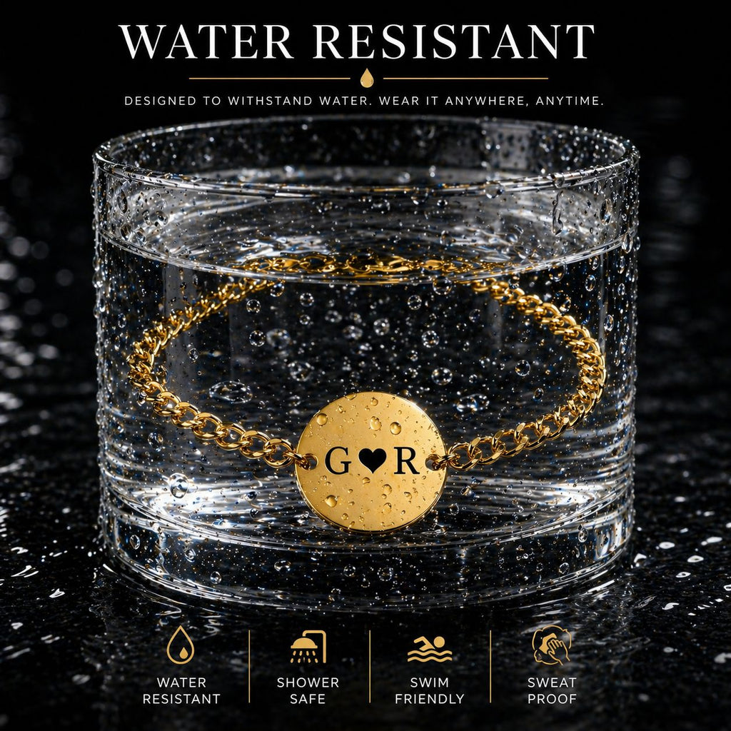 Men's Initials Bracelet (With Heart)