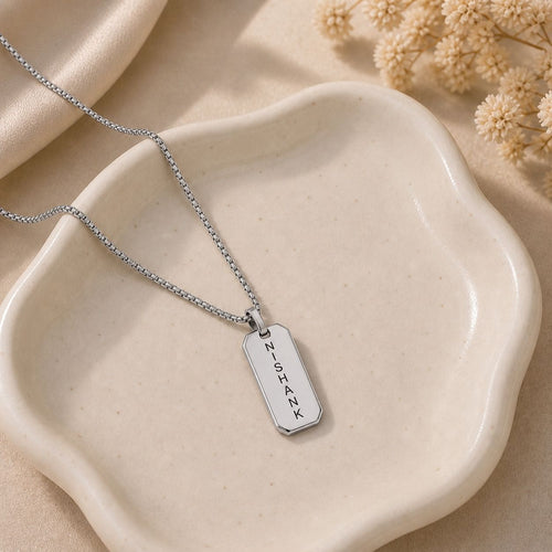 Men's Geometric Name Chain