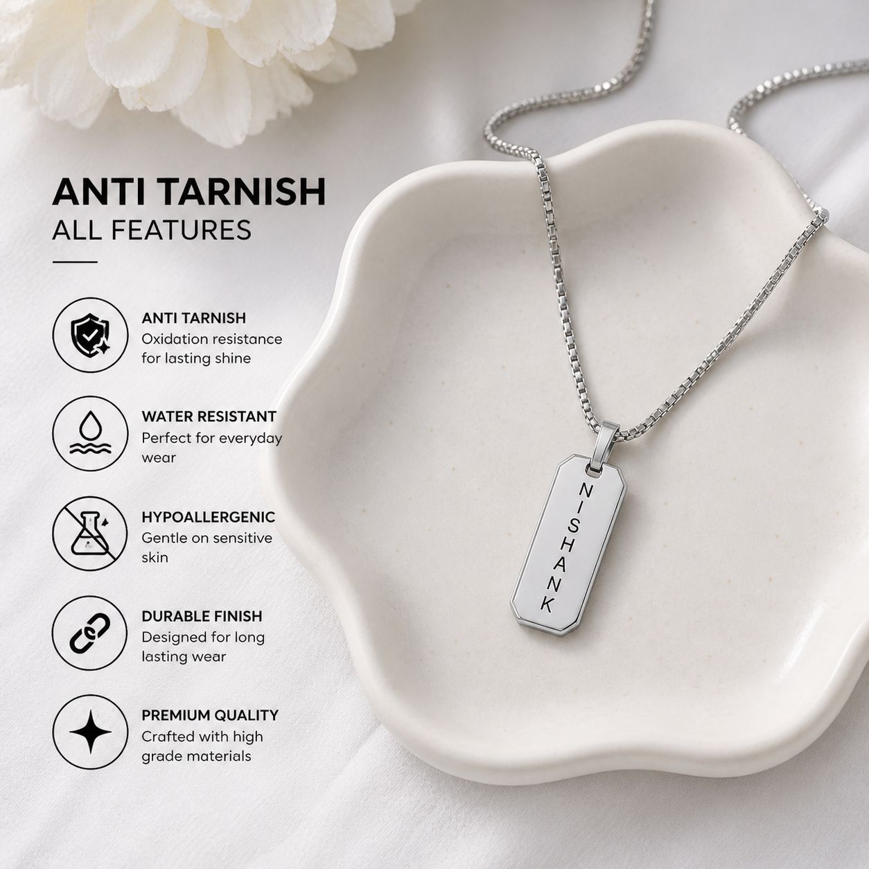 Men's Geometric Name Chain