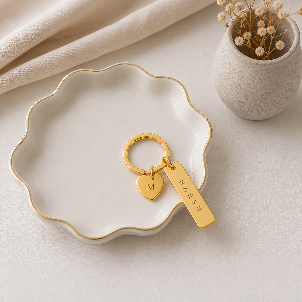 Name Keychain With Initial
