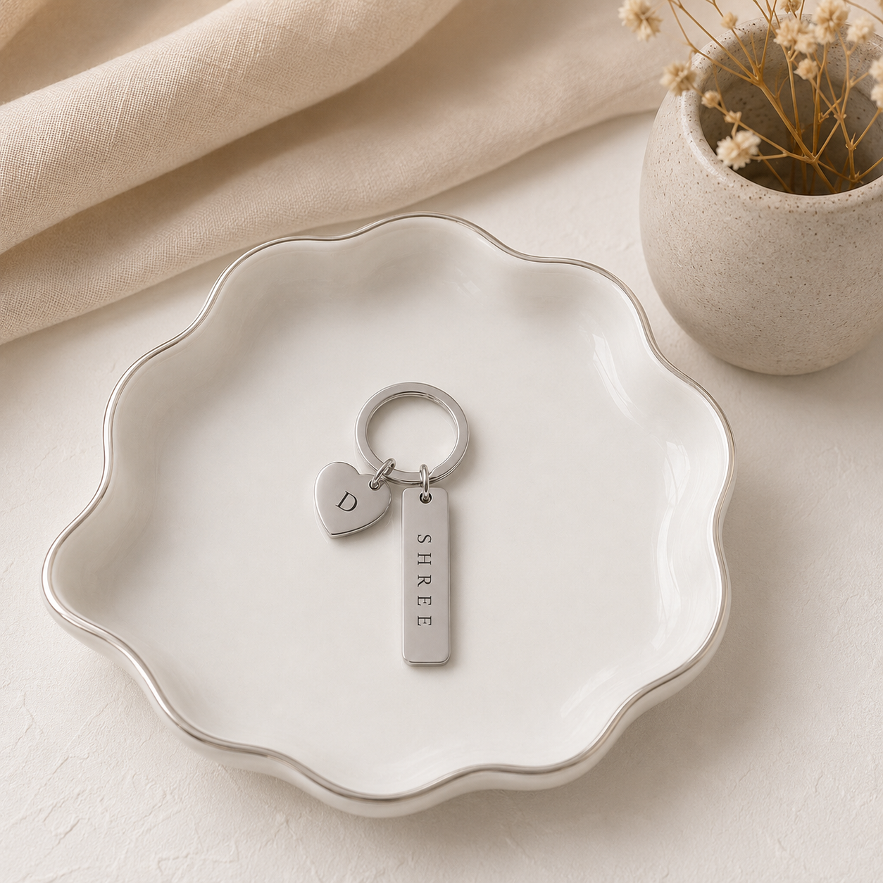 Name Keychain With Initial