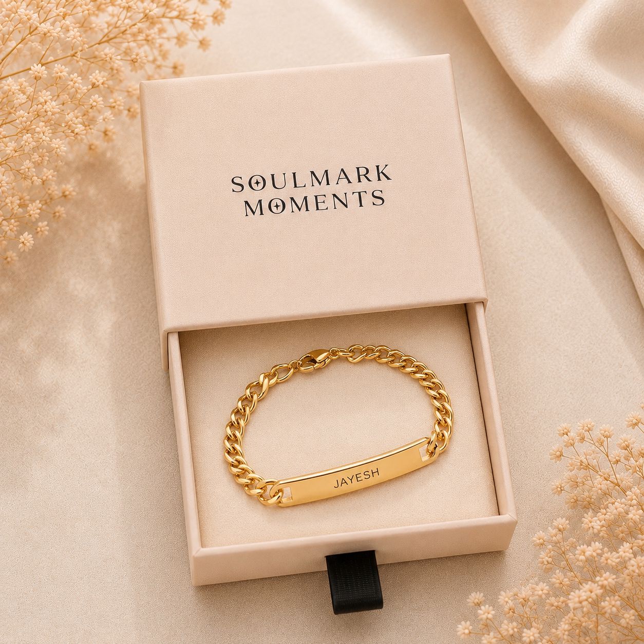 Mens's Name Bracelet (Broad Chain)