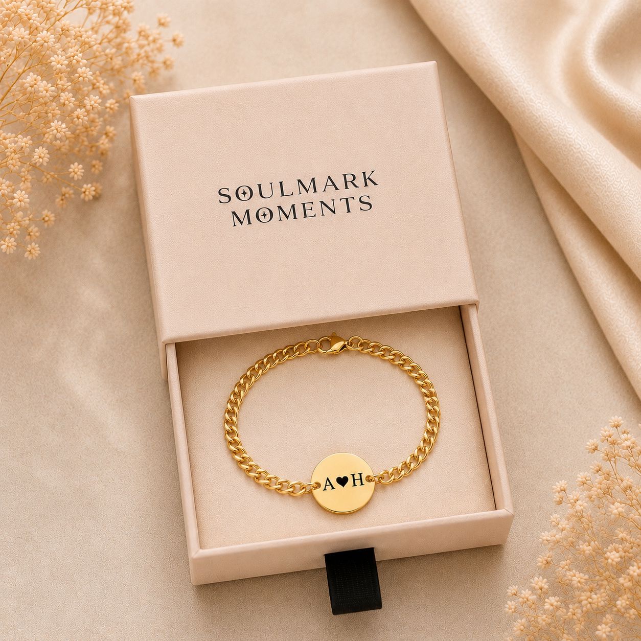 Men's Initials Bracelet (With Heart)