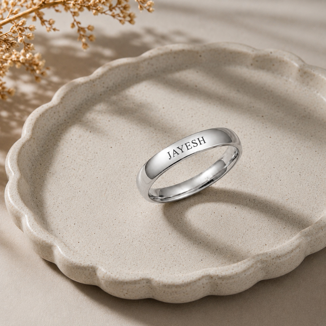 Men's Slim Name Ring