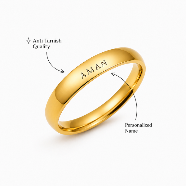 Men's Slim Name Ring