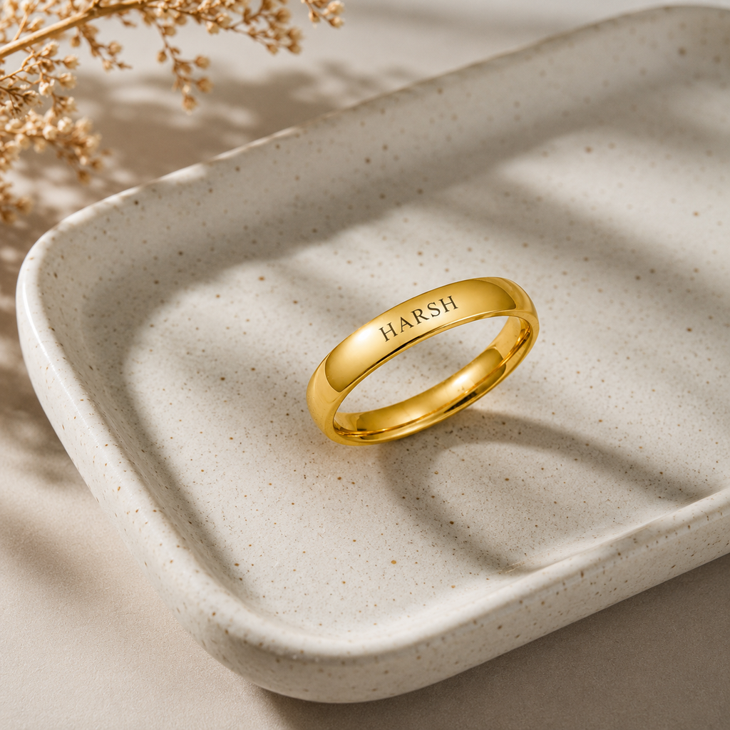 Men's Slim Name Ring