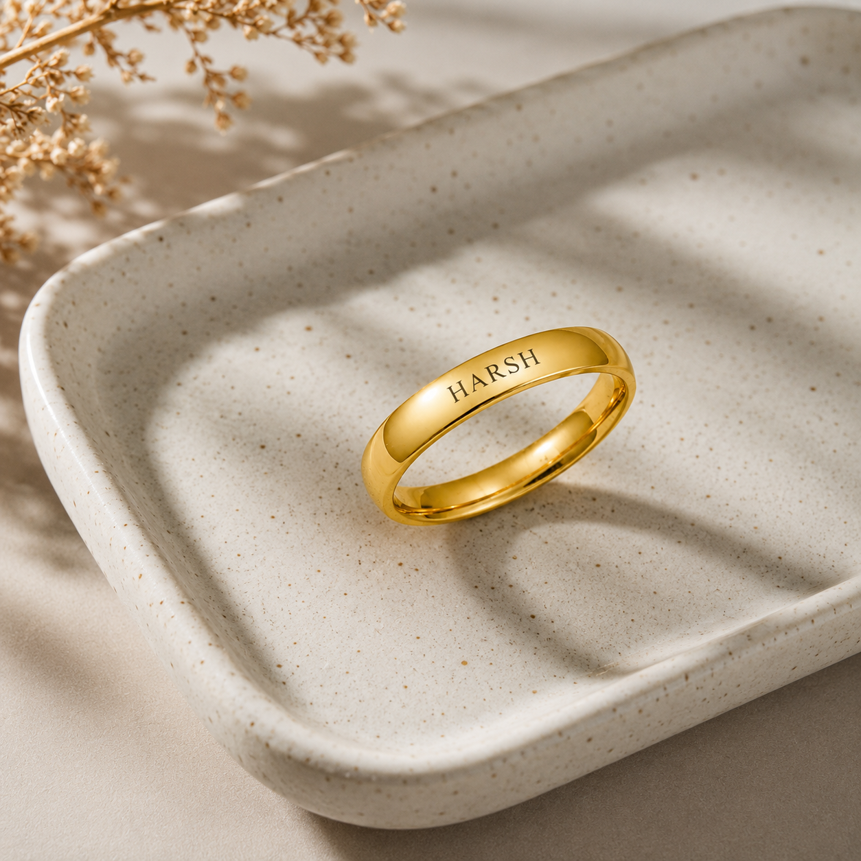 Men's Slim Name Ring